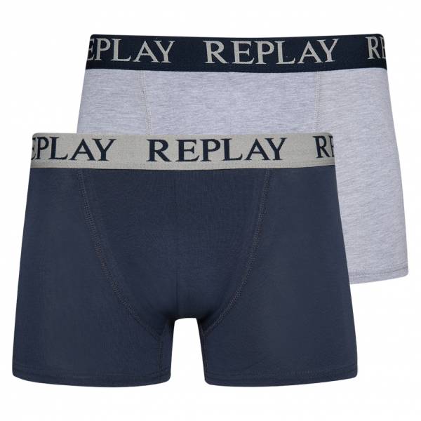 Replay Boxer Style Cuff Logo Hombre Calzoncillos bóxer Pack de 2 I101143-N145