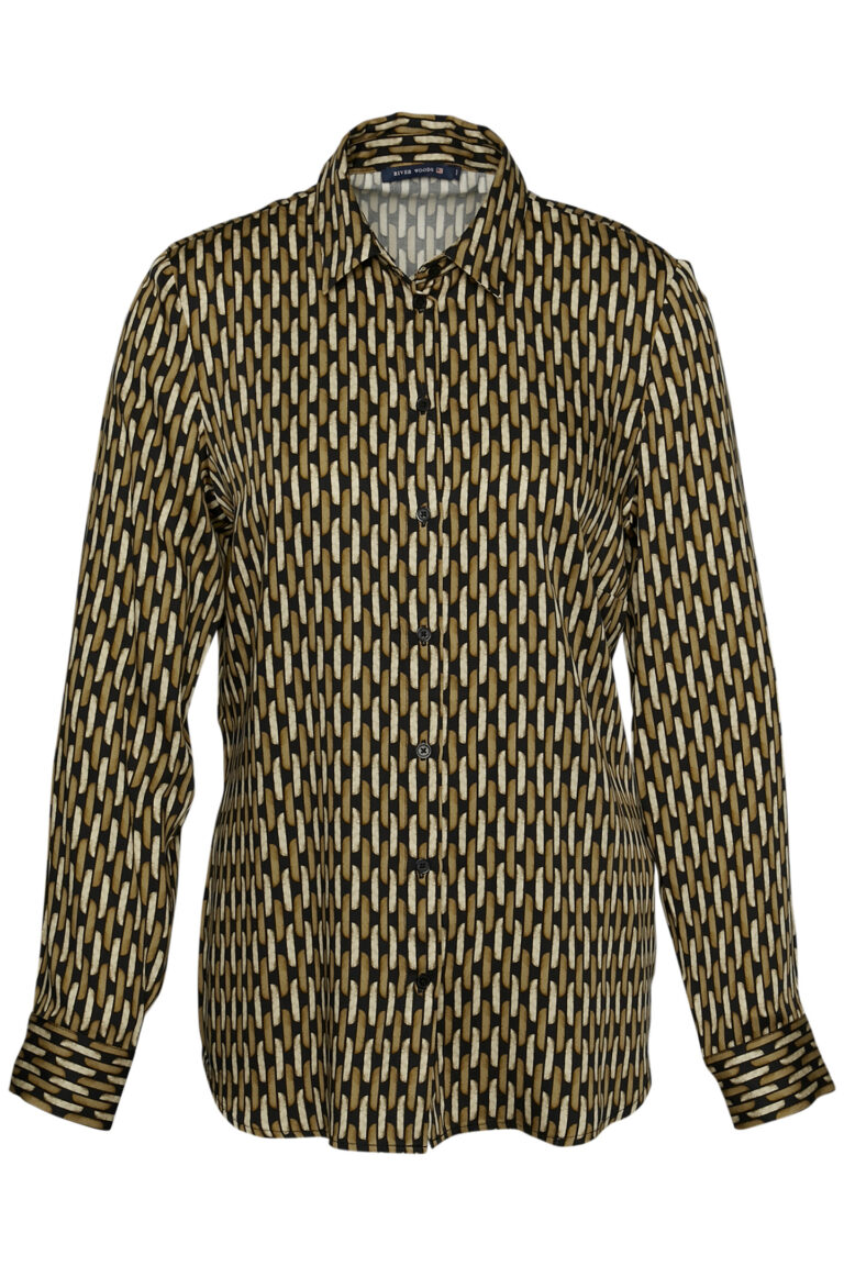 river woods relaxed classic shirt in brown | blusas outlet | mujer | marron