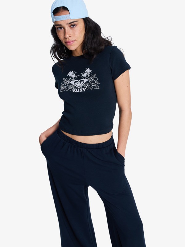 Roxy Beach Love - Camiseta crop Negro Mujer