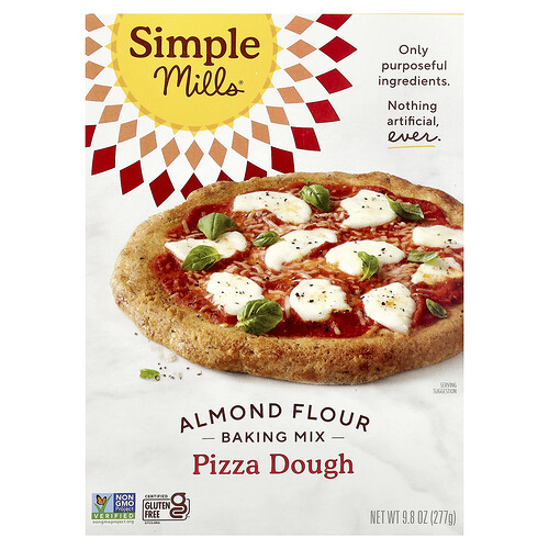 Simple Mills Mezcla para hornear de harina de almendras, Masa para pizza, 277 g (9,8 oz)