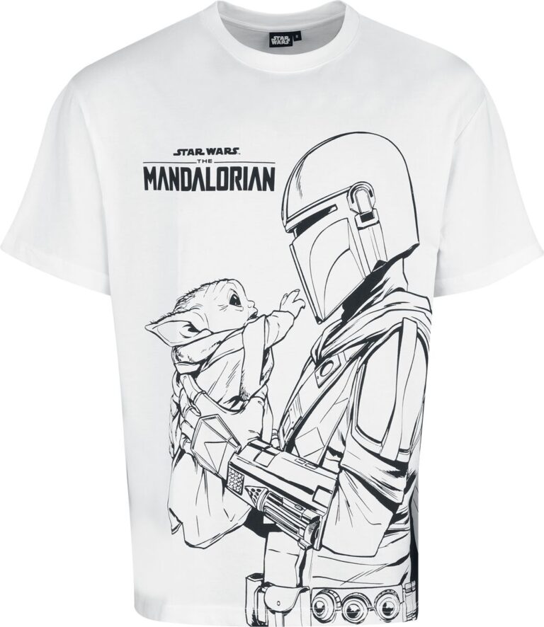 Star Wars Camiseta Oversized de Star Wars - The Mandalorian - I Protect You - M XXL - para Hombre - Blanco