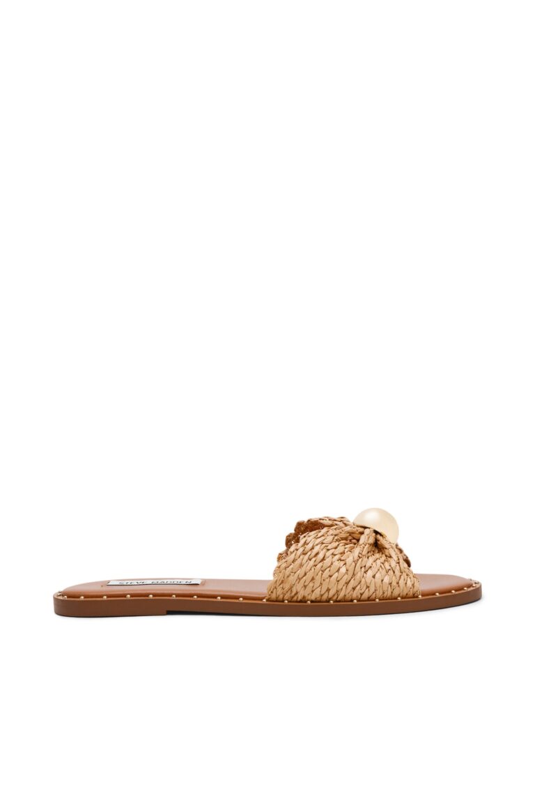 steve madden dipsy sandals natural raffia | chancletas outlet | mujer | marron
