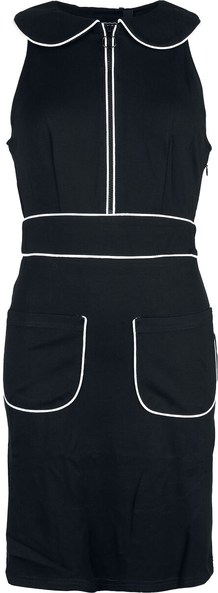 Voodoo Vixen Vestido Corto Rockabilly de Voodoo Vixen - 60s Pocket - XS XXL - para Mujer - negro-blanco
