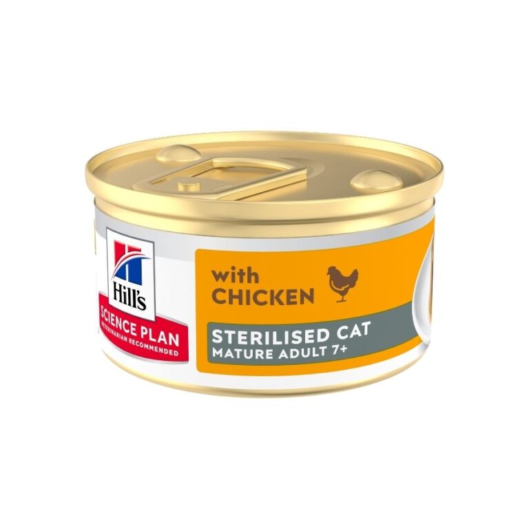 12 latas x 85 g Hill's Science Plan Mature Sterilised Mousse de Pollo para gatos ¡Pack Ahorro!