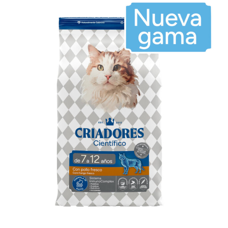 2 x 2 kg Criadores Científico Mature +7 Pollo pienso para gatos ¡Pack Ahorro!