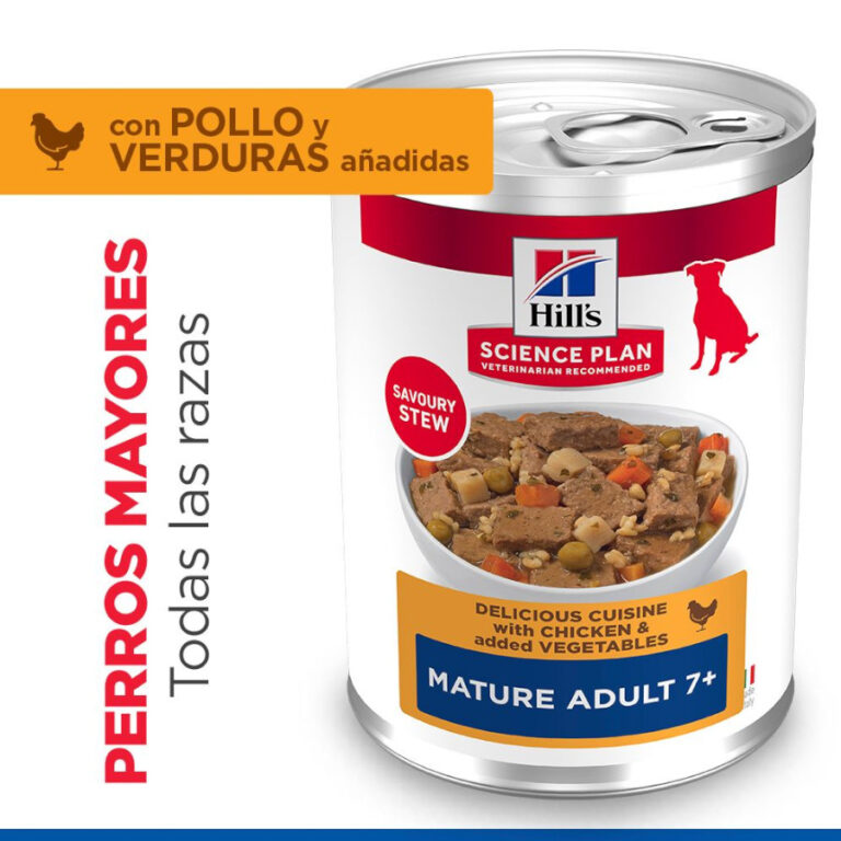 24 latas x 363 g Hill's Science Plan Mature Estofado con pollo y verduras lata para perros ¡Pack Ahorro!