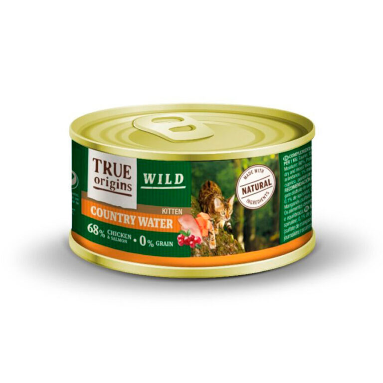 48 latas x 100 g True Origins Wild Kitten Country Water Pollo y Salmón lata ¡Pack Ahorro!