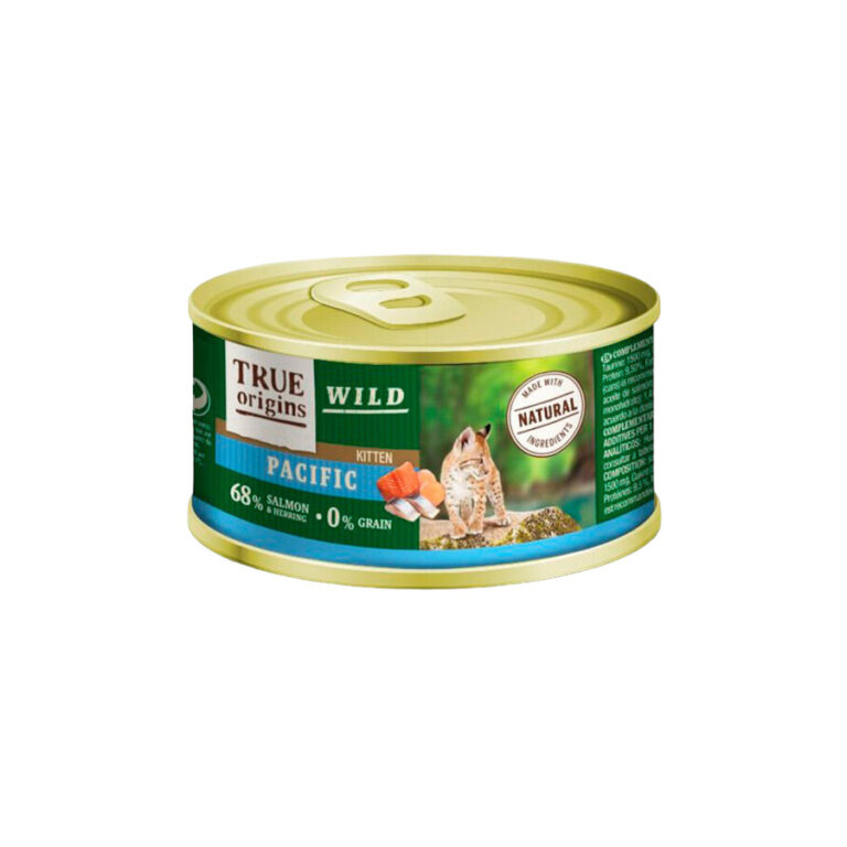 48 latas x 100 g True Origins Wild Kitten Pacific Salmón y Arenque Paté lata ¡Pack Ahorro!