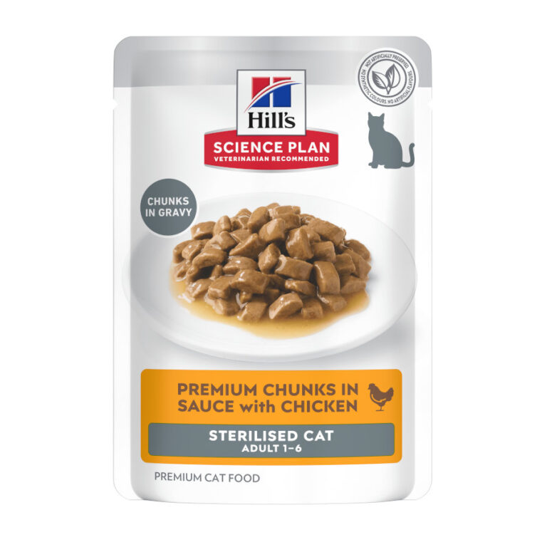 48 sobres x 85 g Hill's Science Plan Sterilized Young Adult Pollo sobre para gatos ¡Pack ahorro!