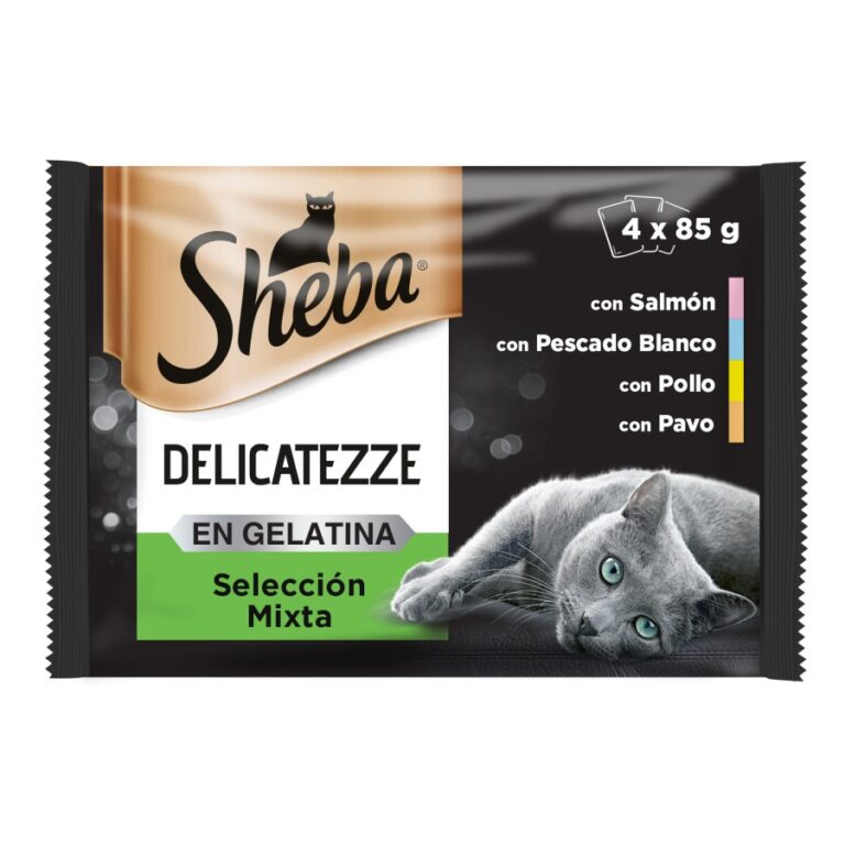 96 sobres x 85 g Sheba Delicatezze Selección Mixta Gelatina en Bolsita para Gatos ¡Pack ahorro!