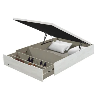 Abatible Tapa Tapizada AD con Zapatero Madera 25 Blanco Veta 105x190 cm FLEX