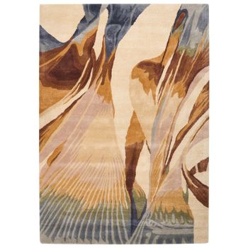 Alfombra Retro De Viscosa Y Lana Hecha A Mano Forma Rectangular 160 X 230 Cm Multicolor Swabi
