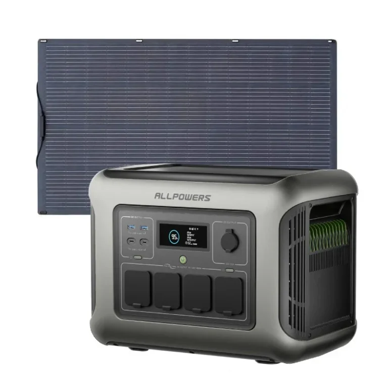 Allpowers ES ALLPOWERS R1500 LITE Estación de Energía Portátil 1600W 1056Wh LiFeP04 Batería - R1500 LITE+1*( SF100 Panel Solar 100W)