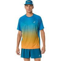 Asics Camiseta de Running ASICS Road Fade Ss Top Hombre Azul/Yamabuki