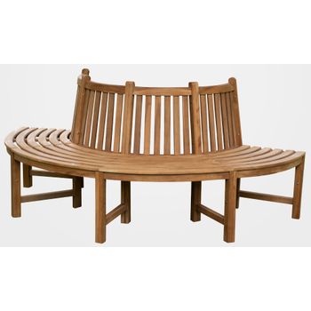Banco De Árbol Male 180° Con Respaldo De Teca Madera Marrón 44x203x90 Cm Clp