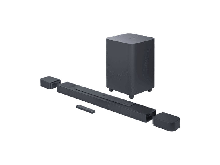 Barra de sonido - JBL Bar 800, Bluetooth, Subwoofer inalámbrico, 720 W, Altavoces envolventes desmontables, Wifi integrado, Canales 5.1.2, Negro