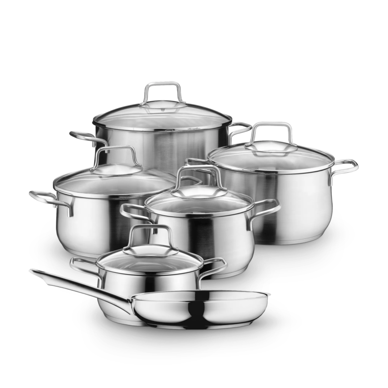 Batería de Cocina Brillant 6 Piezas, Tapas de Vidrio, Bordes Vertedores WMF