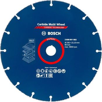 Bosch Accessories 1x Disco De Corte Expert Carbide Multi Wheel (para Madera Dura, Ø 230 Mm, Accesorios Amoladoras Grandes)