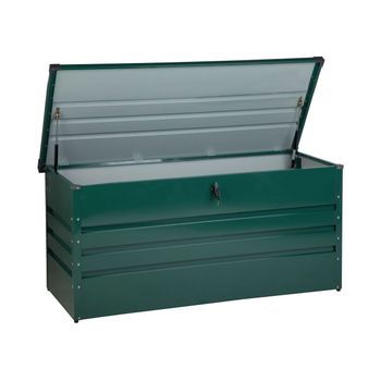 Caja De Almacenamiento Para Exterior De Acero Galvanizado Verde 400l Cebrosa