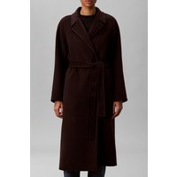 Calvin Klein Classic Double-face Wool Wrap Coat Dark Brown | Abrigos con Cierre de Botón Outlet | Mujer | Marrón