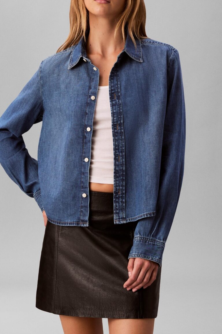 Calvin Klein Cropped Ls Shirt Indigo Hastings | Camisas Outlet | Mujer | Azu