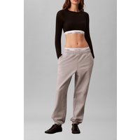 Calvin Klein Monologo Foil French Sweatpants Heroic Grey | Pantalones Deportivos Outlet | Mujer | Gri