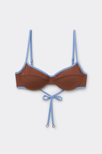 Calzedonia Bikini Balconette Bicolor Piping Mujer Azu