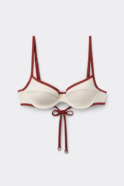 Calzedonia Bikini Balconette Bicolor Piping Mujer Rojo
