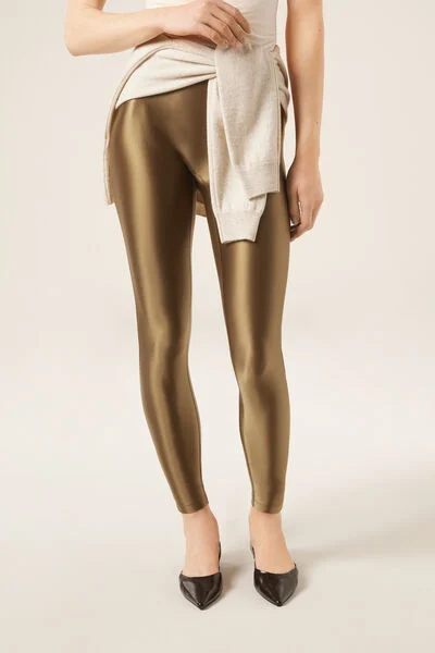 Calzedonia Legging súper brillante Mujer Verde