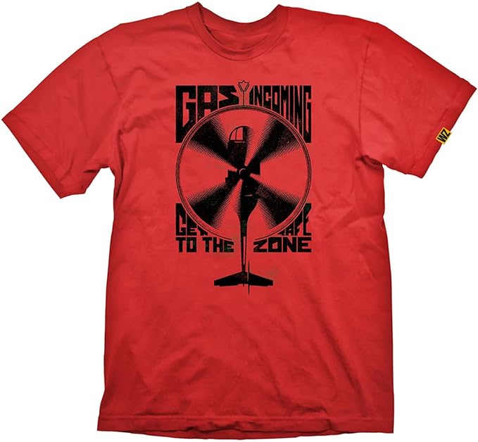 camiseta call of duty warzone gas incoming rojo