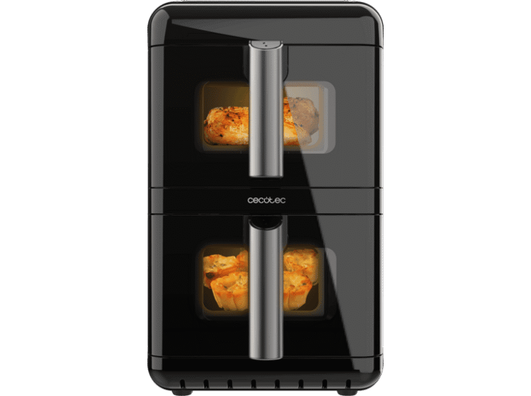 Cecotec Freidora de aire - Cecotec Cecofry DuoLevel 12000 Window, 12 L, 2 cubetas 6 3000 W, 10 programas, Sync, Match, Táctil, Negro