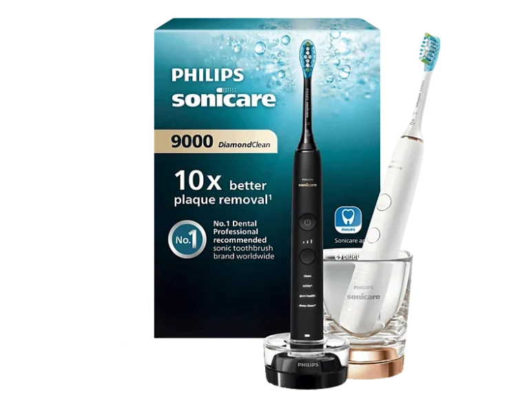Cepillo eléctrico - Philips DiamondClean 9000 HX9914/57, 2 unidades, App smartphone, Tecnología sónica, Sensor de presión, Temporizadores intuitivos