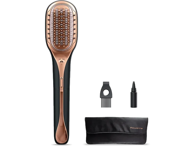 Cepillo reparador de cabello - Rowenta Hair Therapist™ CF9940F0, Repara la fibra capilar, Tecnología Thermal Care, Revestimiento Keratin, Negro