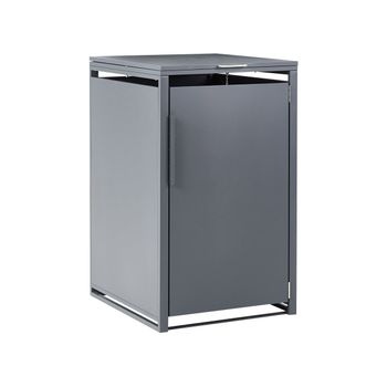 Cobertizo De Metal Para Cubo De Basura De Exterior Apertura Superior Con Cadena Para Contenedor De 240 Litros Acero Galvanizado Gris Oscuro Piacenza