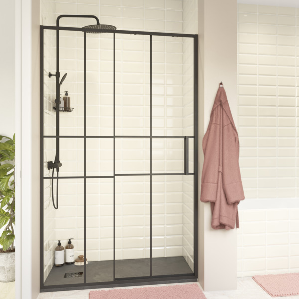 cooke_lewis Mampara de ducha corredera izza negro 140 c