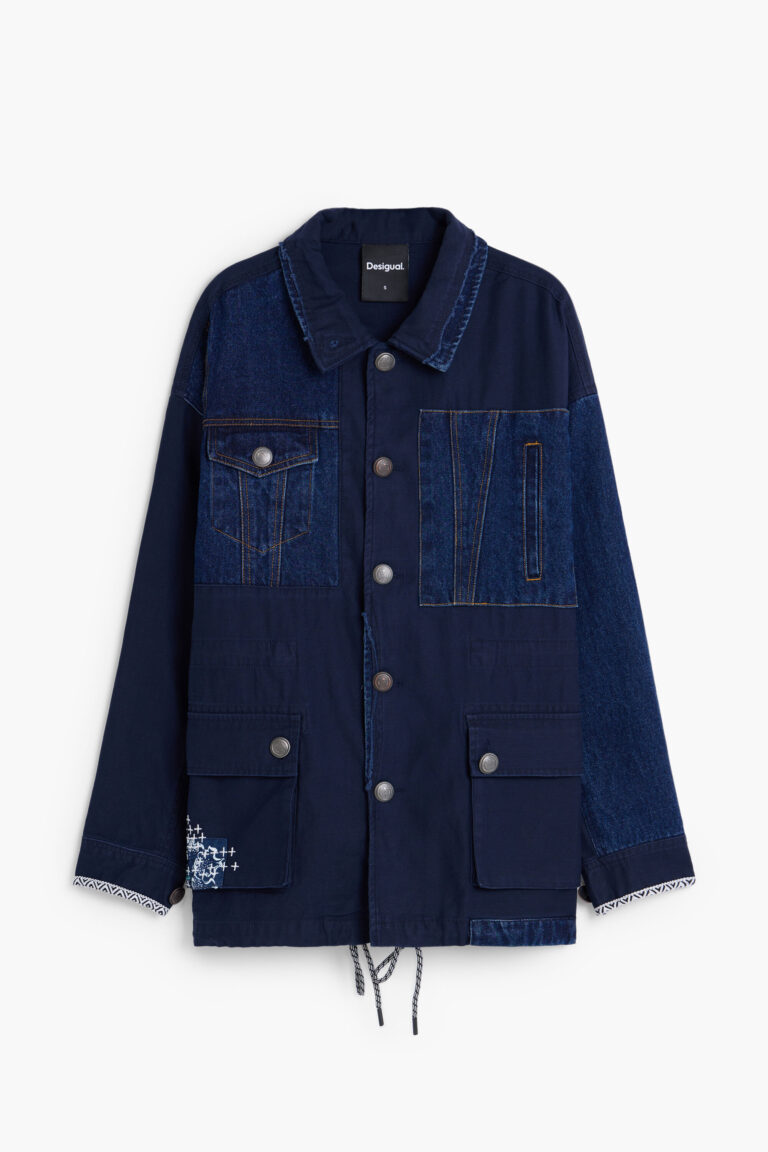 Desigual, Abrigo 100% Algodón, Hombre, Algodon, Azu