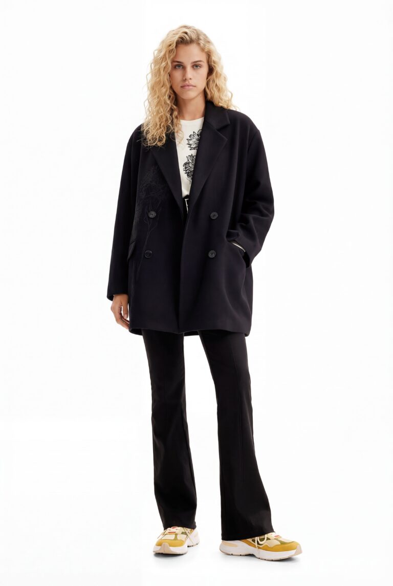 Desigual, Abrigo cruzado lana M. Christian Lacroix, Negro