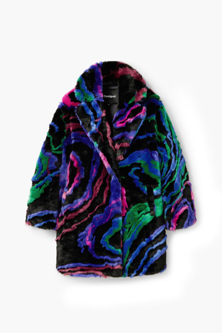 Desigual, Abrigo efecto pelo M. Christian Lacroix, Negro