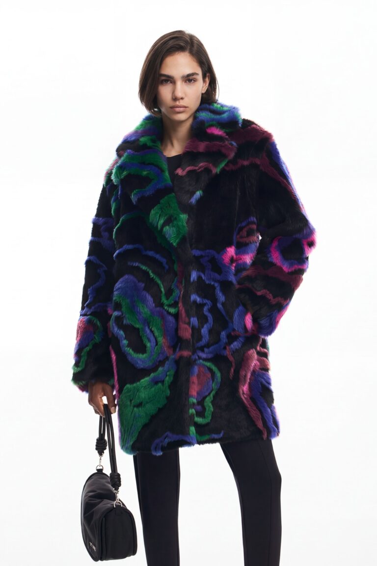 Desigual, Abrigo pelo, Negro