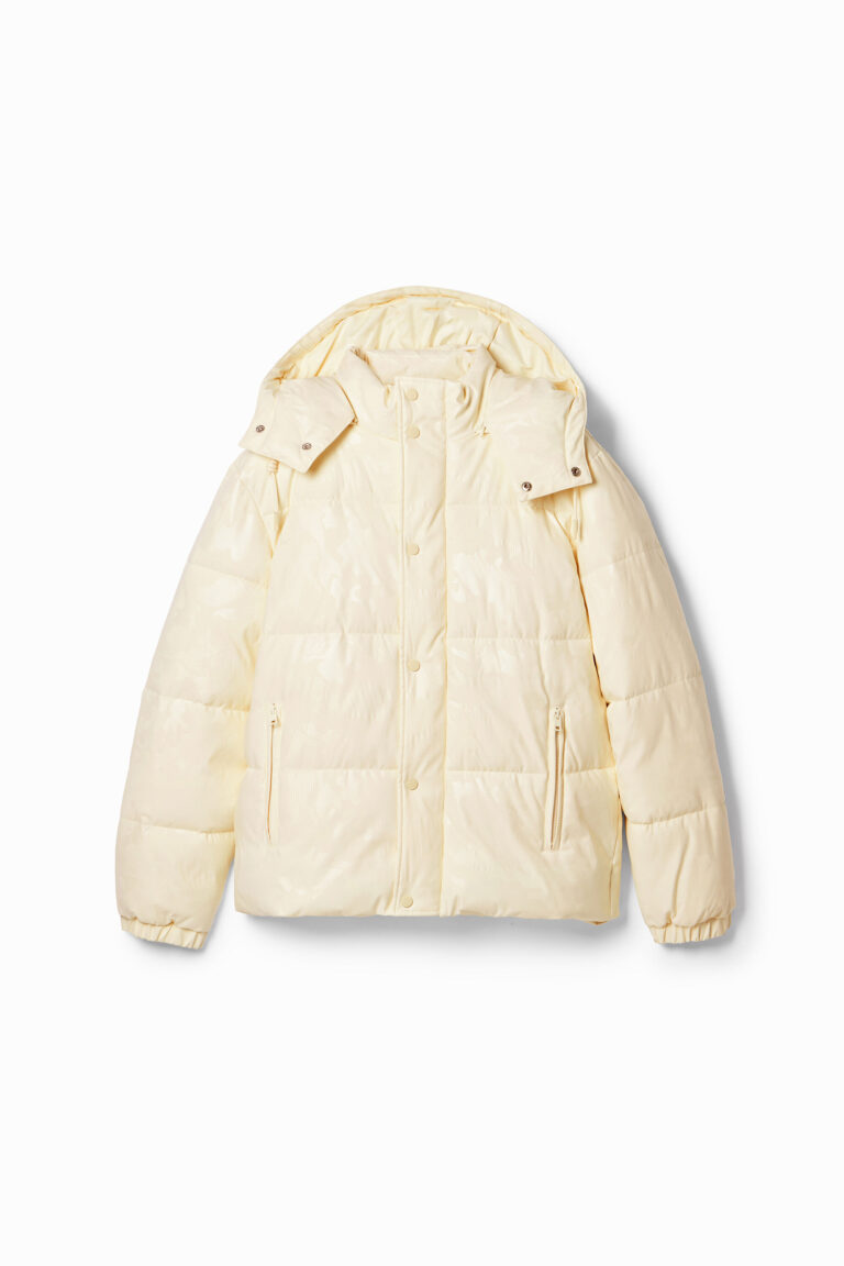 Desigual, Chaqueta acolchada camuflaje, Hombre, Poliester, Blanco