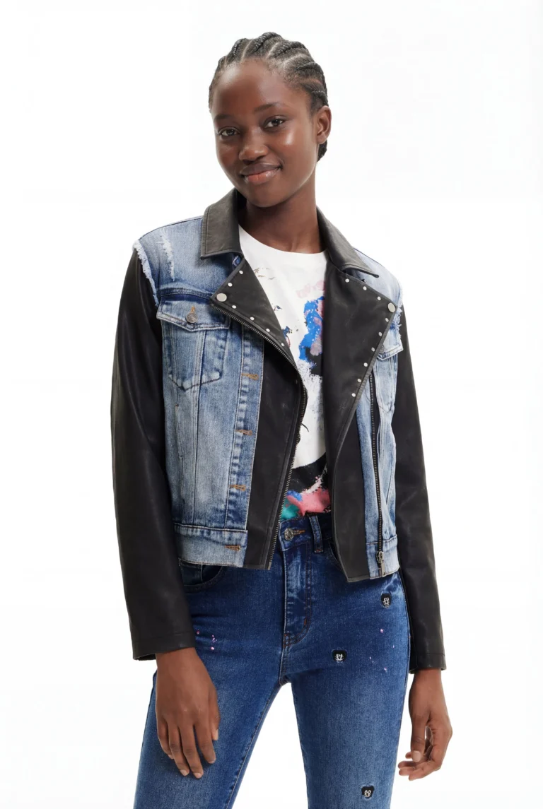 Desigual, Chaqueta vaquera híbrida Mickey Mouse, Azu