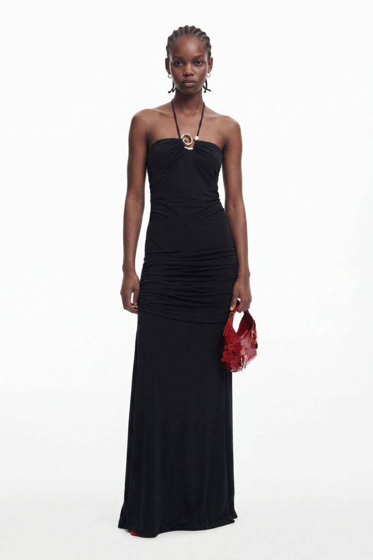 Desigual, Falda abertura lateral, Viscosa, Negro