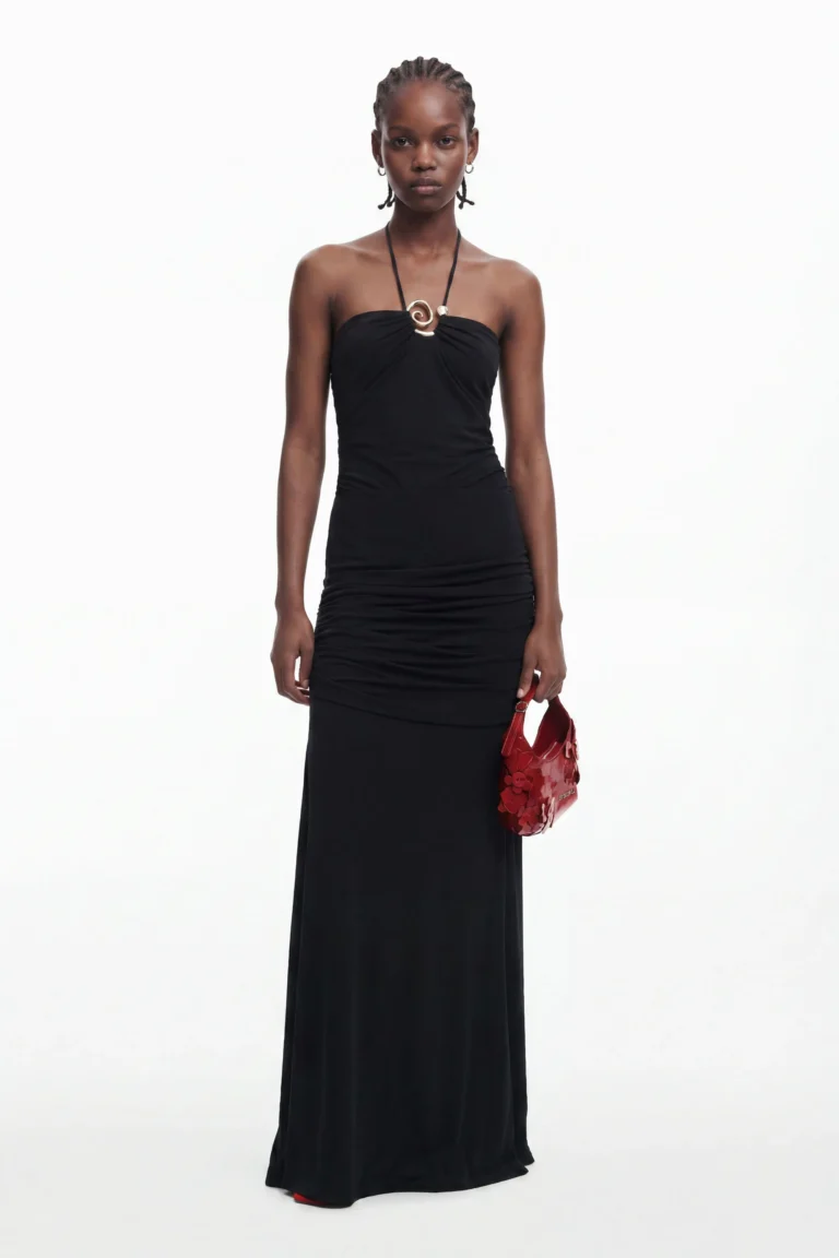 Desigual, Falda abertura lateral, Viscosa, Negro