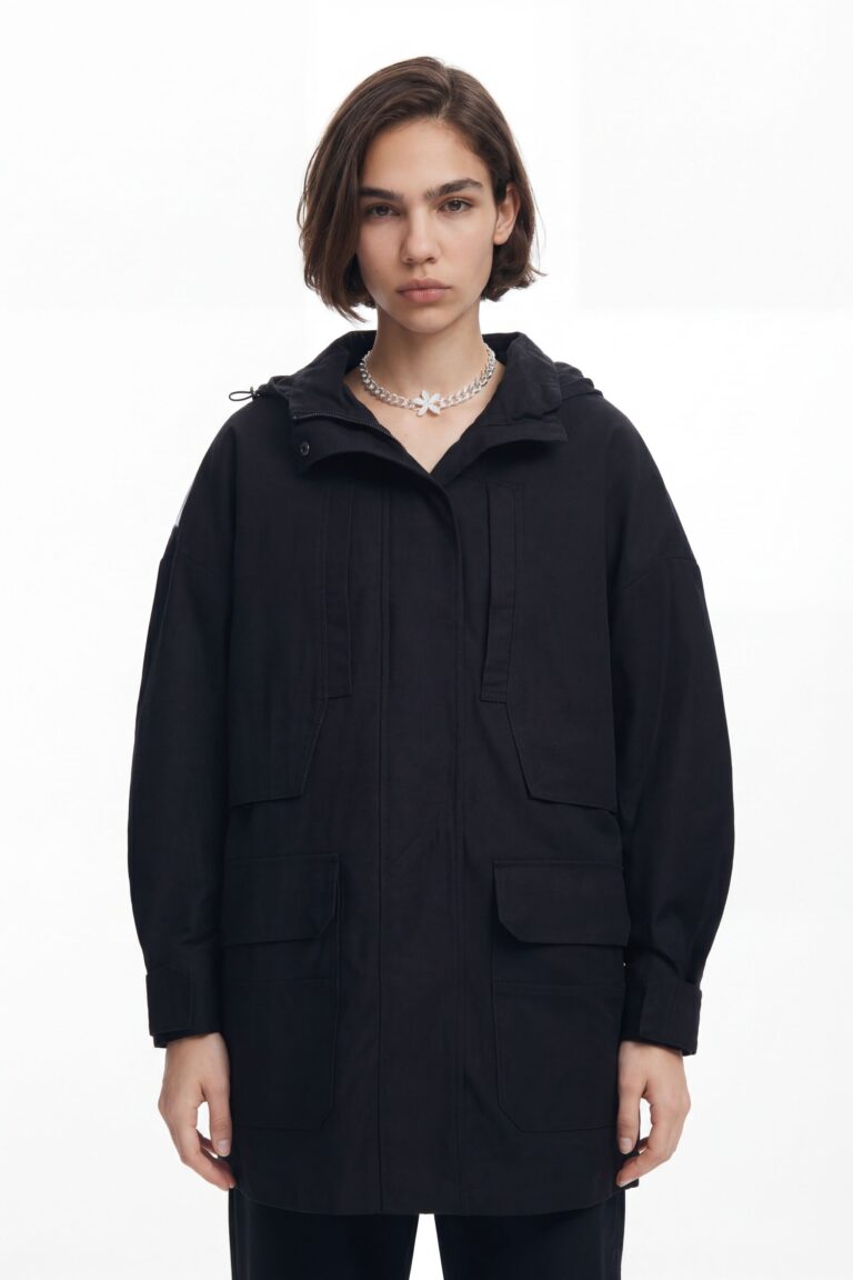 Desigual, Parka forro multibolsillo, Negro