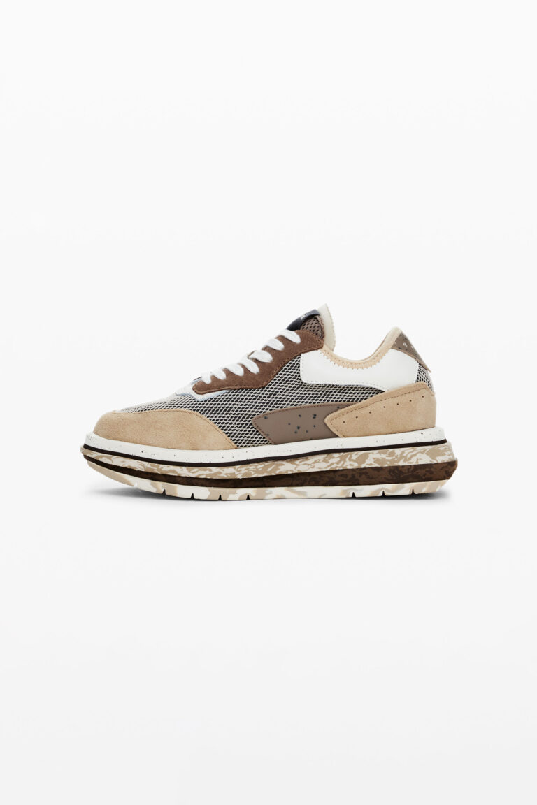 Desigual, Sneakers runner patch, MarróN