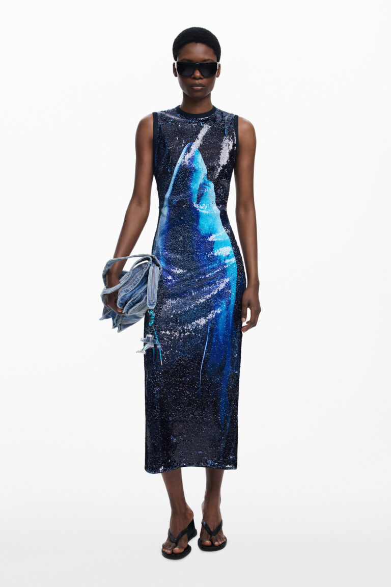 Desigual, Vestido lentejuelas reversible Botter, Azu