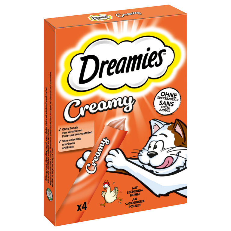 Dreamies Creamy Snacks - Pollo (44 x 10 g) - Pack Ahorro
