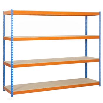 Estanteria Media Carga Ecoforte 1504-4 Chipboard Azul/naranja 2000x1500x450 Mm