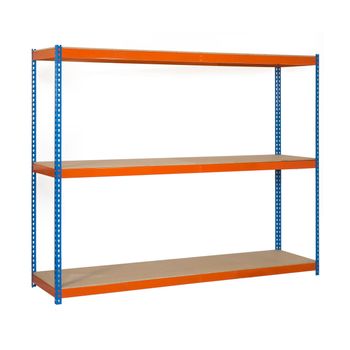Estanteria Media Carga Ecoforte 1506-3 Chipboard Azul/naranja 2000x1500x600 Mm