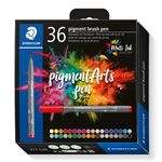 Estuche Con 36 Rotuladores Staedtler Pigment Arts Con Punta Pincel – Varios Colores